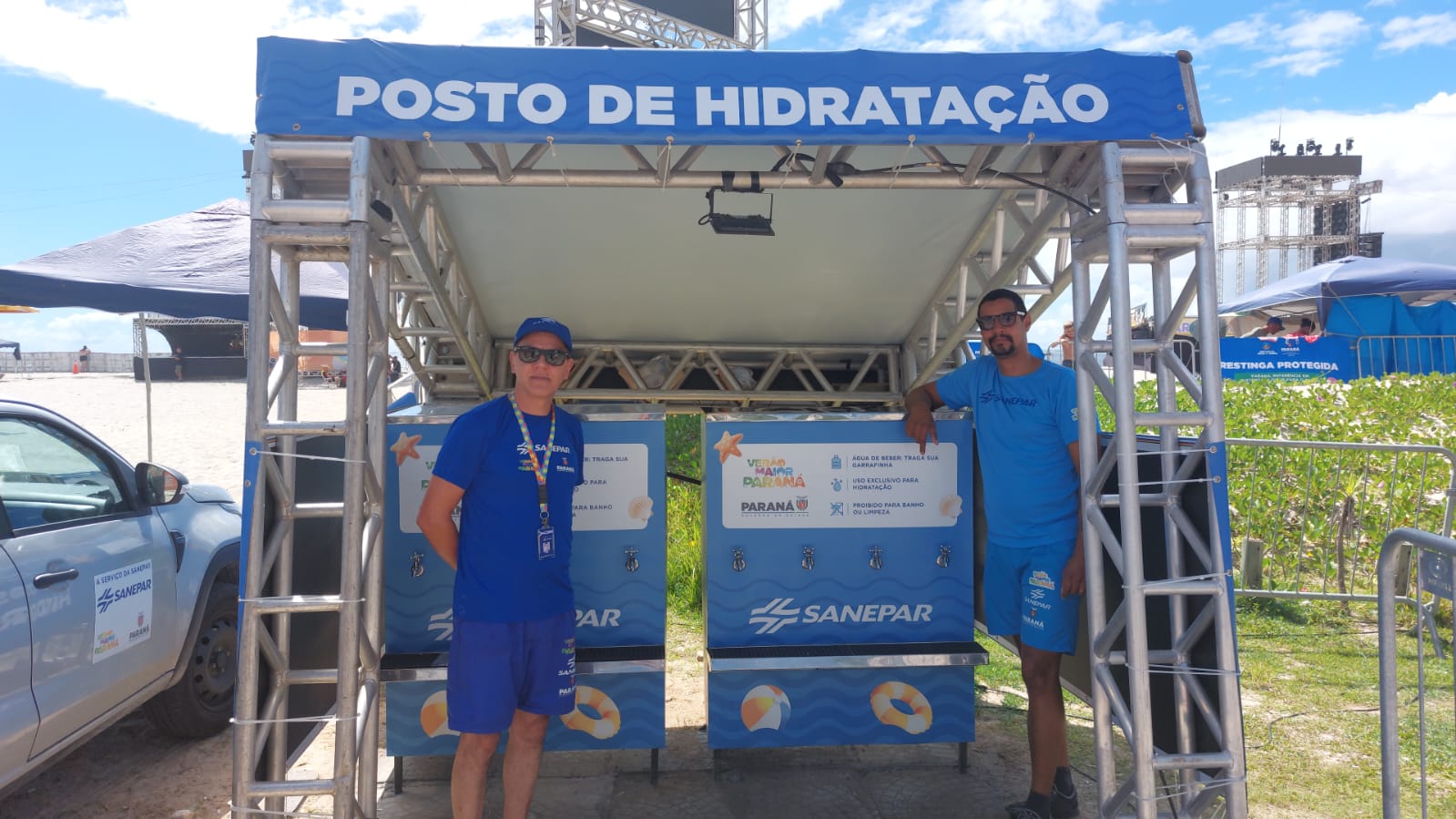 distribuição de água em show