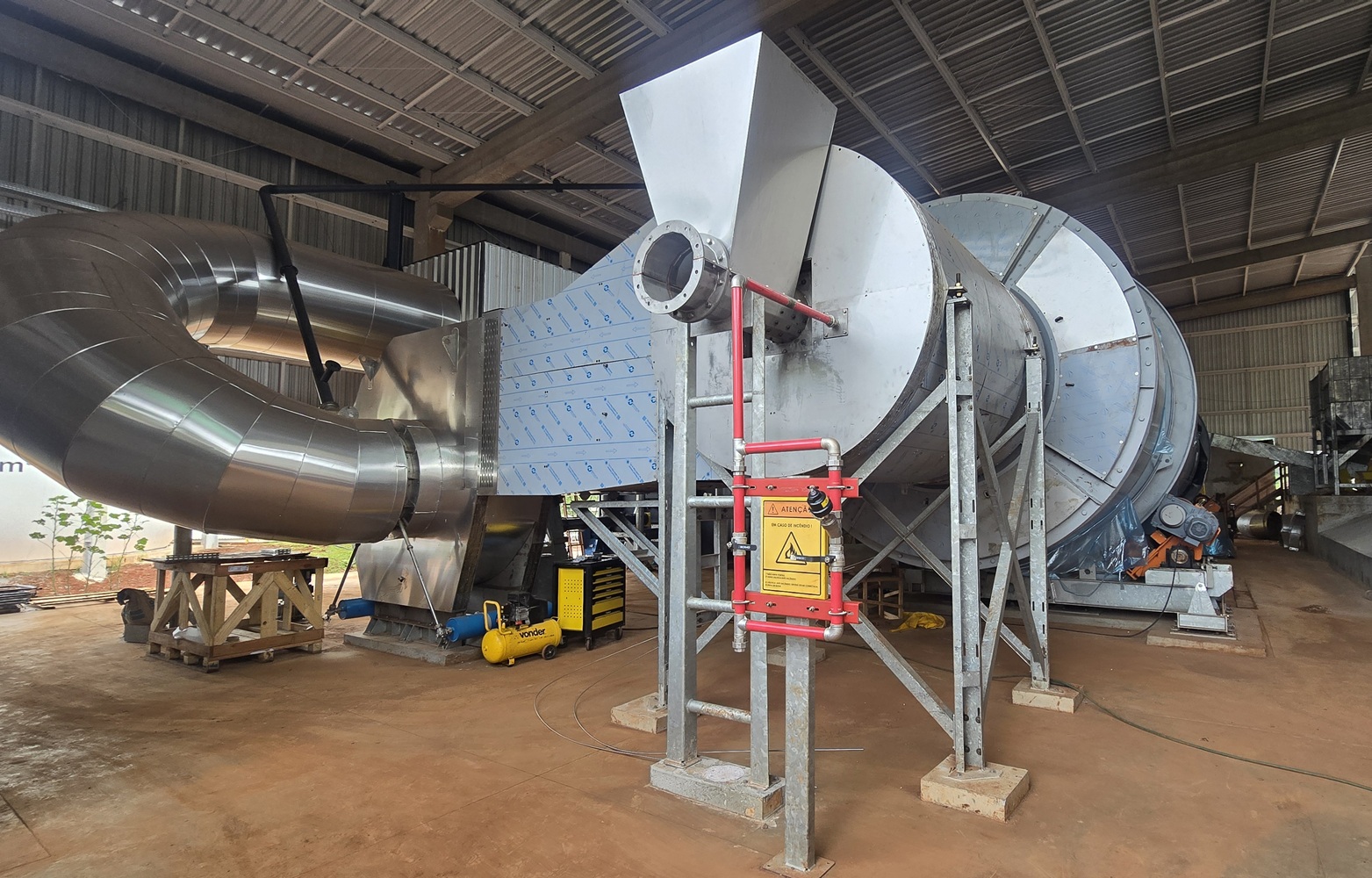 tambor de secagem de lodo, peça de grandes dimensões em aço