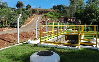 Obra de ampliação da Estação de Tratamento de Esgoto de Iretama