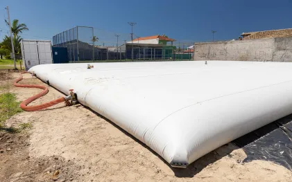 Sanepar vai reforçar em 4 milhões de litros a capacidade de armazenamento de água no Litoral com 8 flexitanks