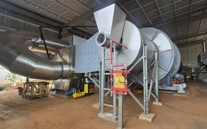 tambor de secagem de lodo, peça de grandes dimensões em aço