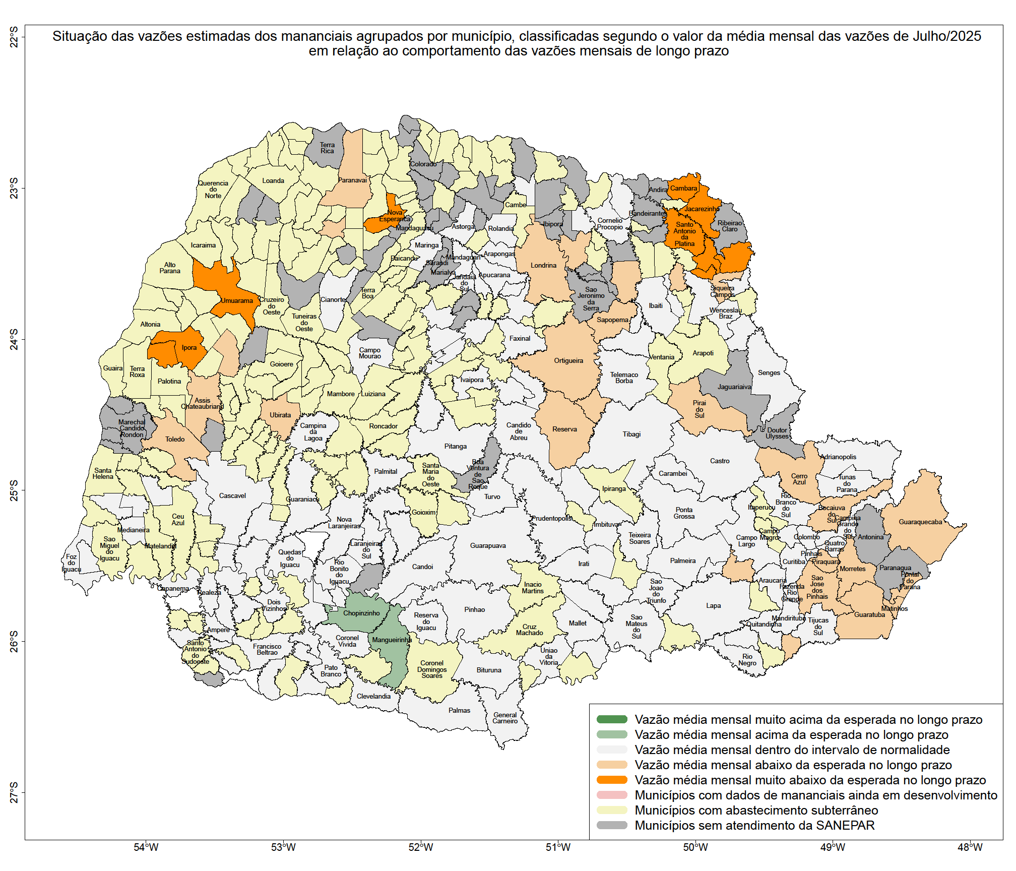 Mapa das Vazões