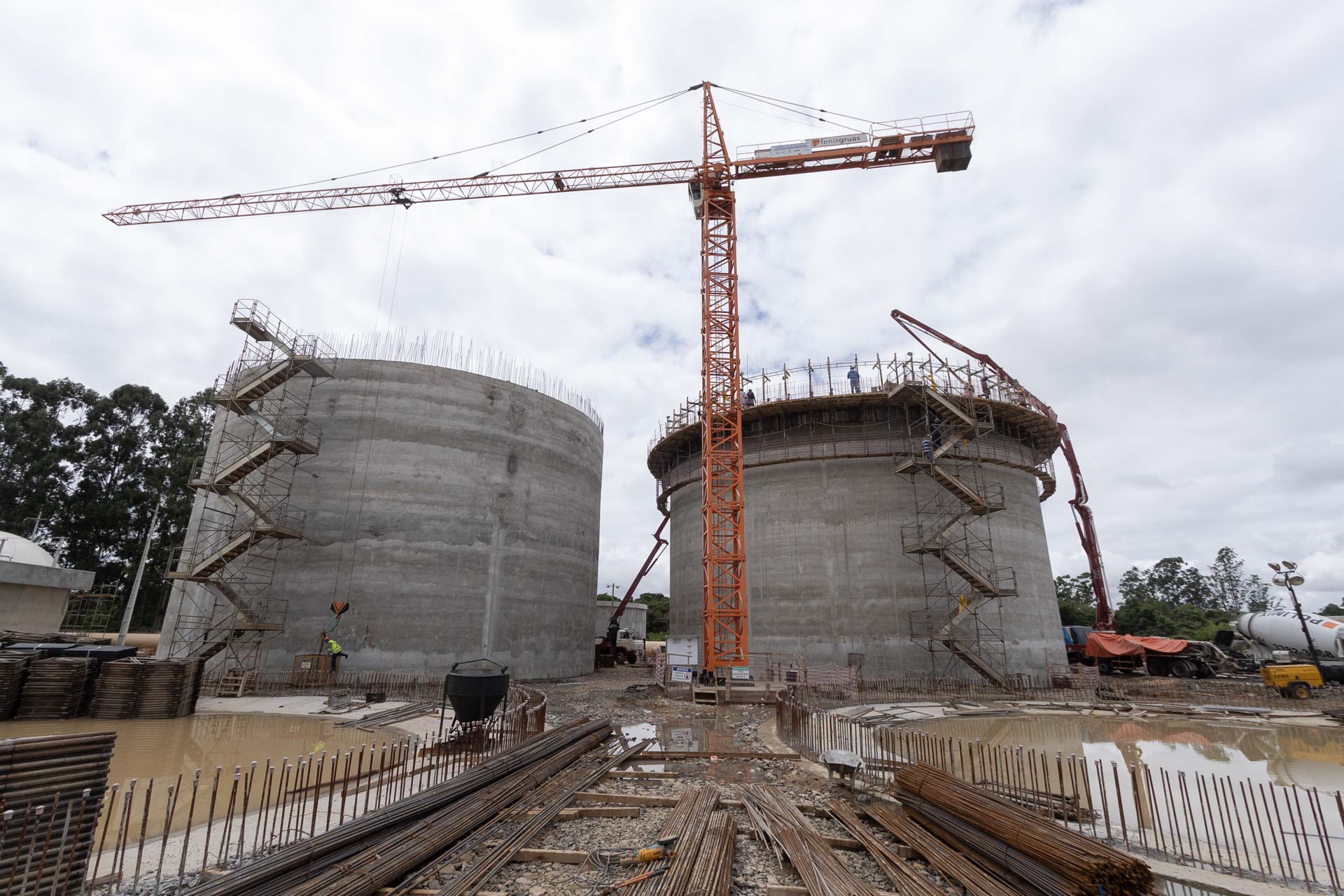 Obras na Estação de Tratamento de Esgoto Atuba Sul em Curitiba