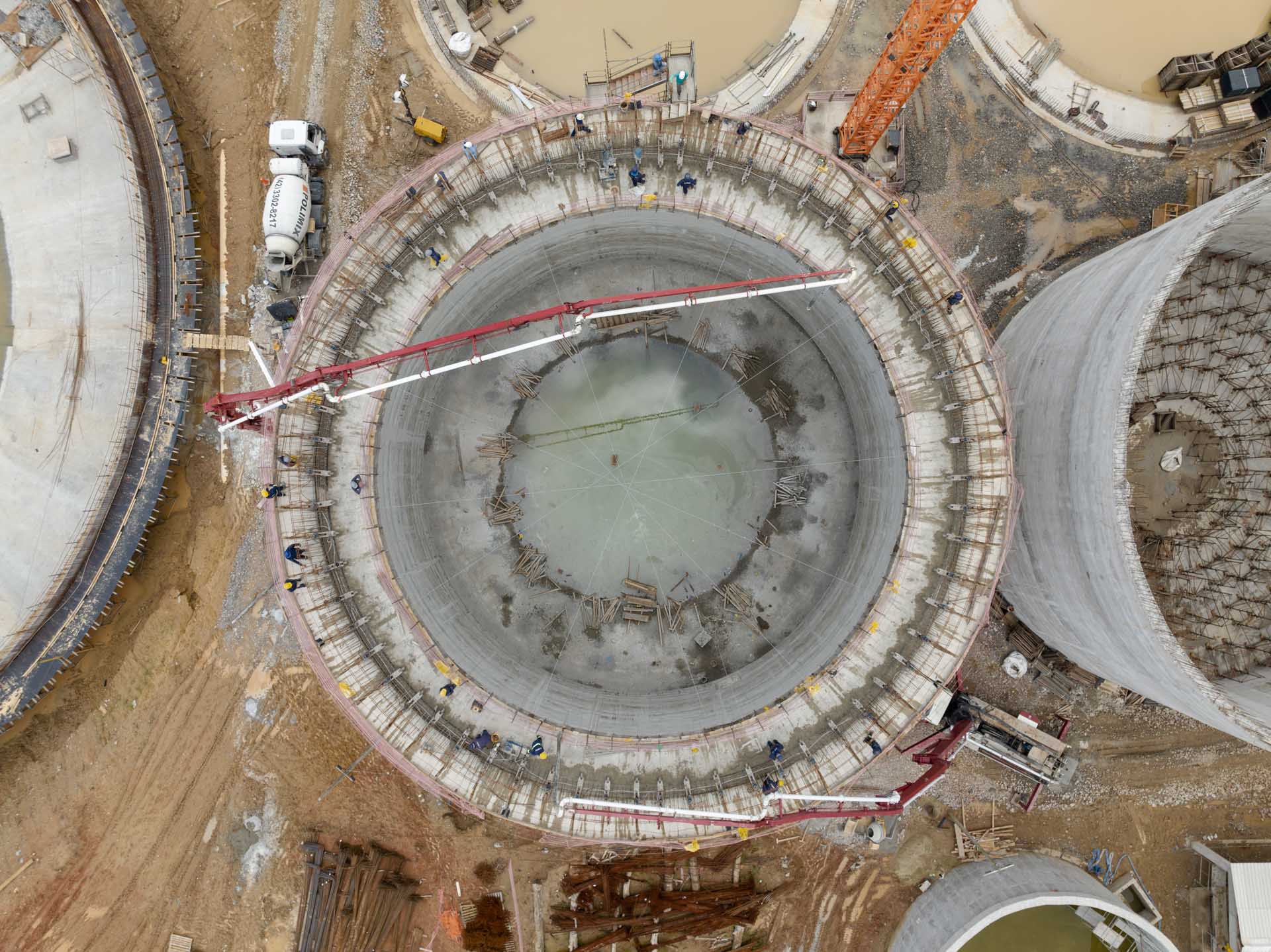 Obras na Estação de Tratamento de Esgoto Atuba Sul em Curitiba