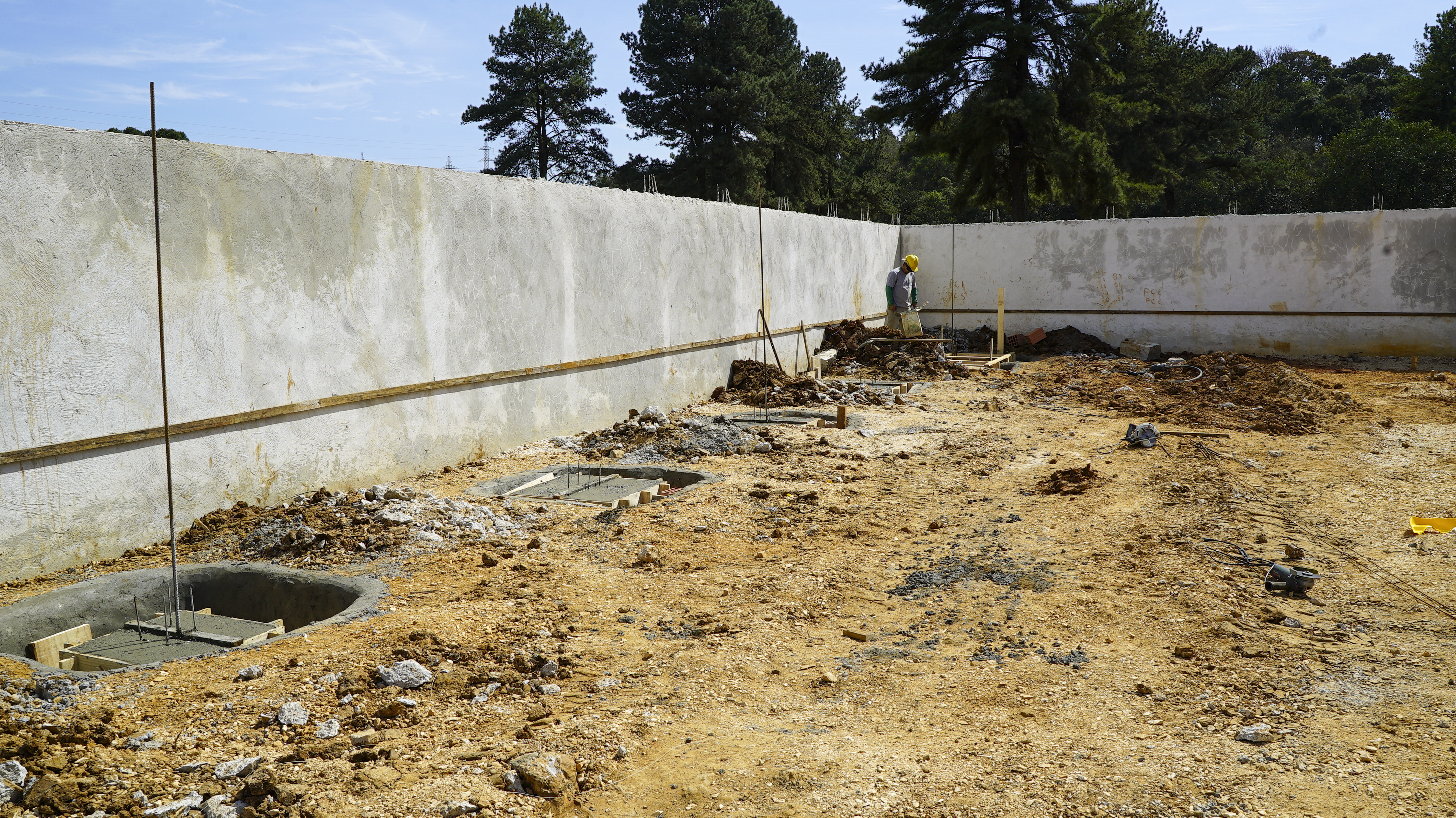 Obras do futuro reservatório no Brascal