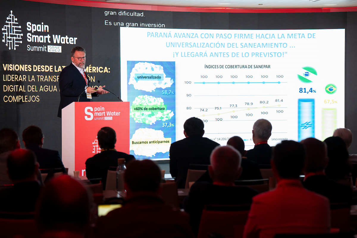 Diretor-presidente da Sanepar, Wilson Bley Lipski, no Spain Smart Water Summit 2025