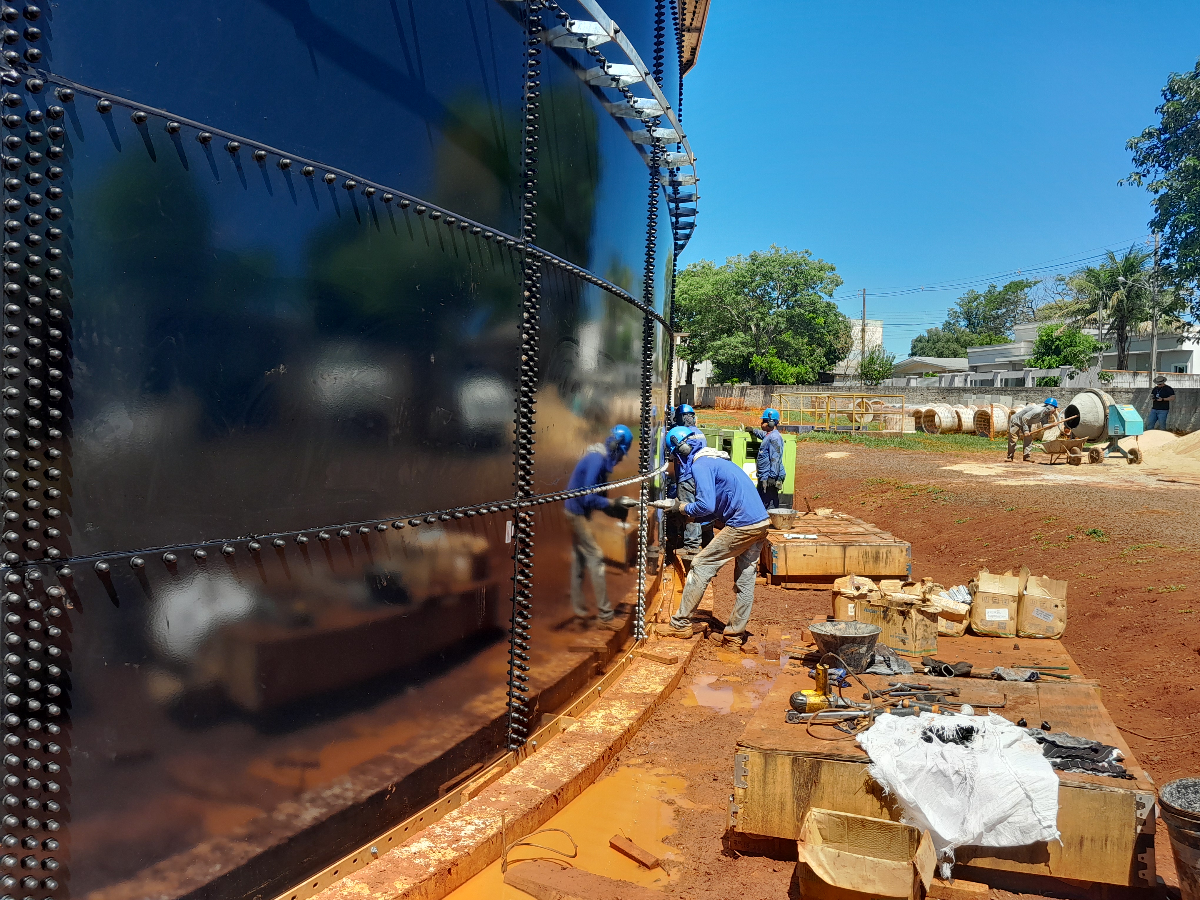 obras novo reservatorio Vila A em Foz do Iguaçu 