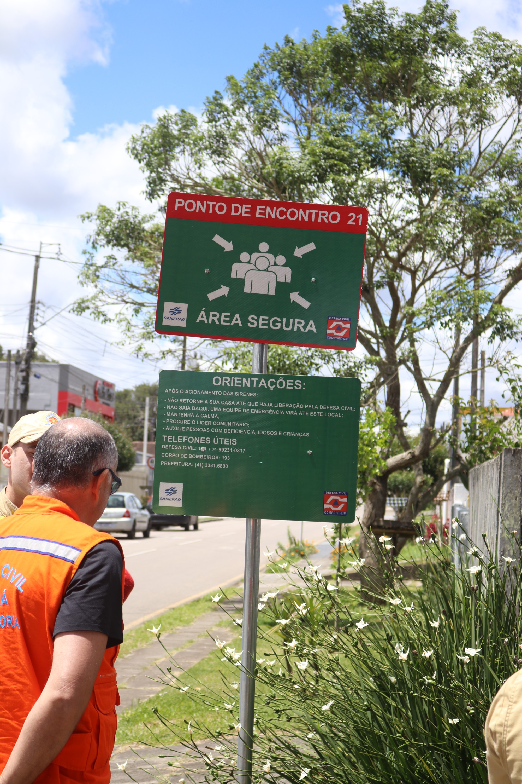 aviso ponto de encontro seguro entorno da barragem miringuava