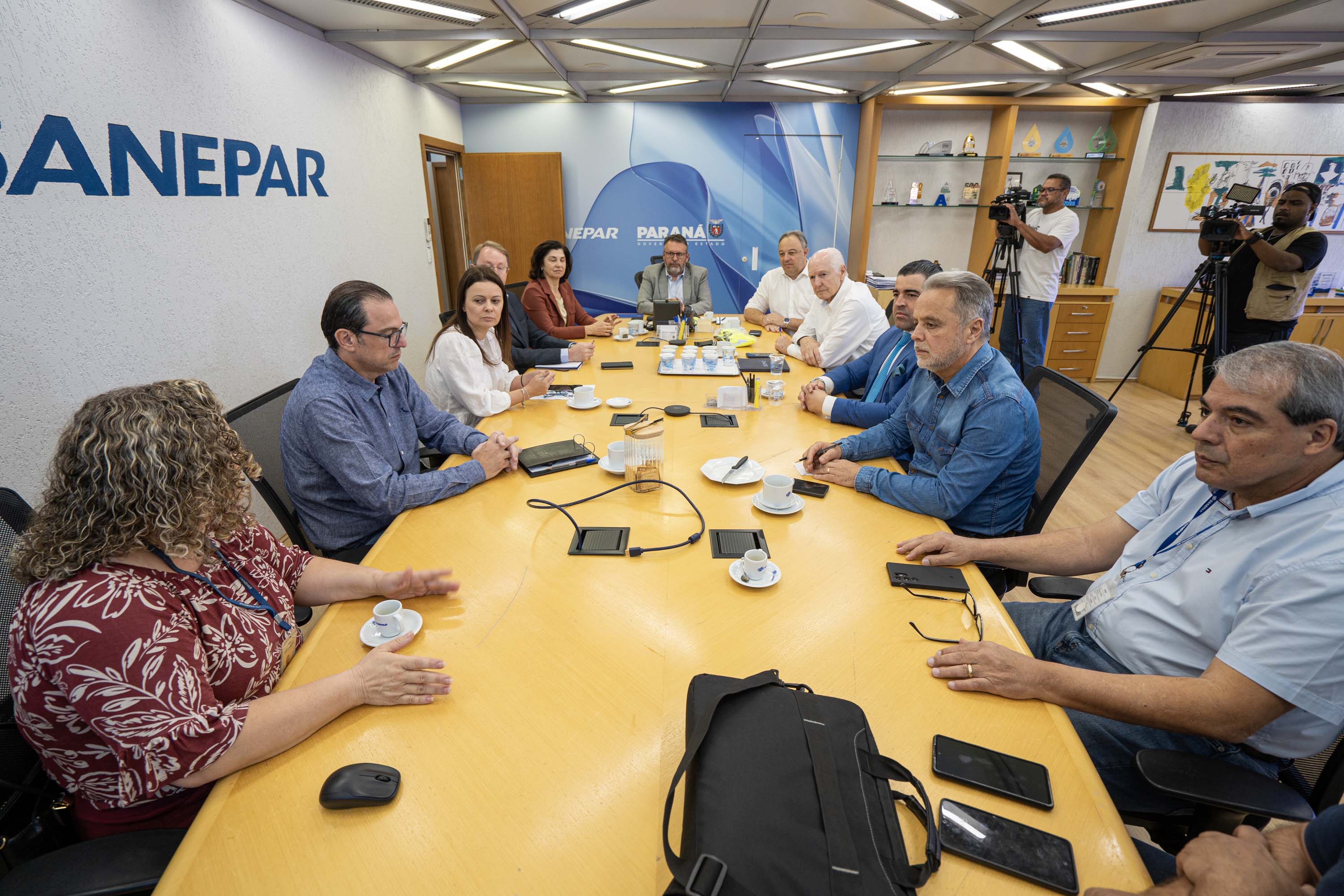 Reunião de alinhamento das ações com diretores na Sanepar