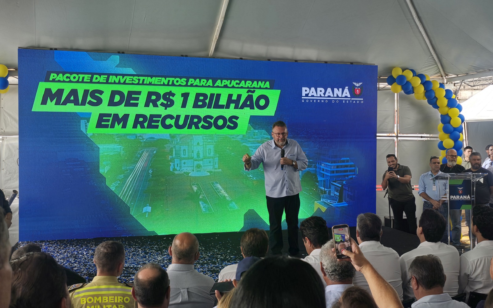 evento com governador e outras autoridades em apucarana - nesta foto wilson bley
