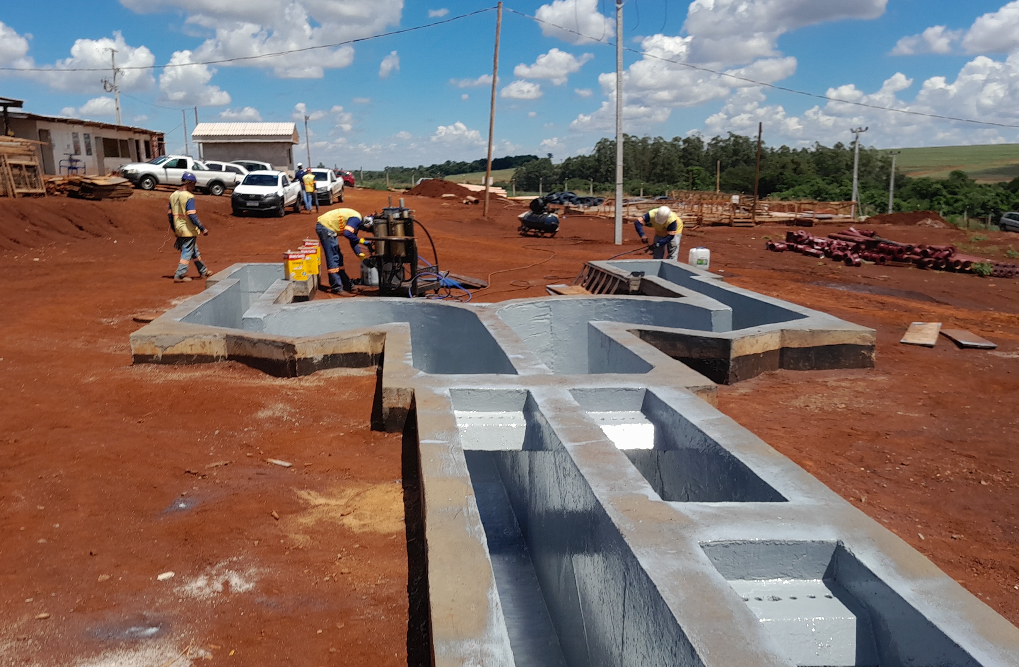 obra da ETE Juranda em andamento 