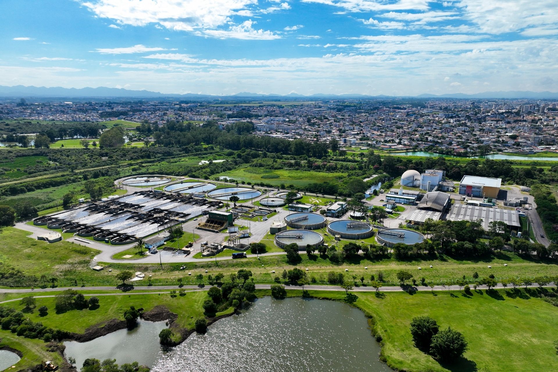 Imagem aérea da usina ETE Belém