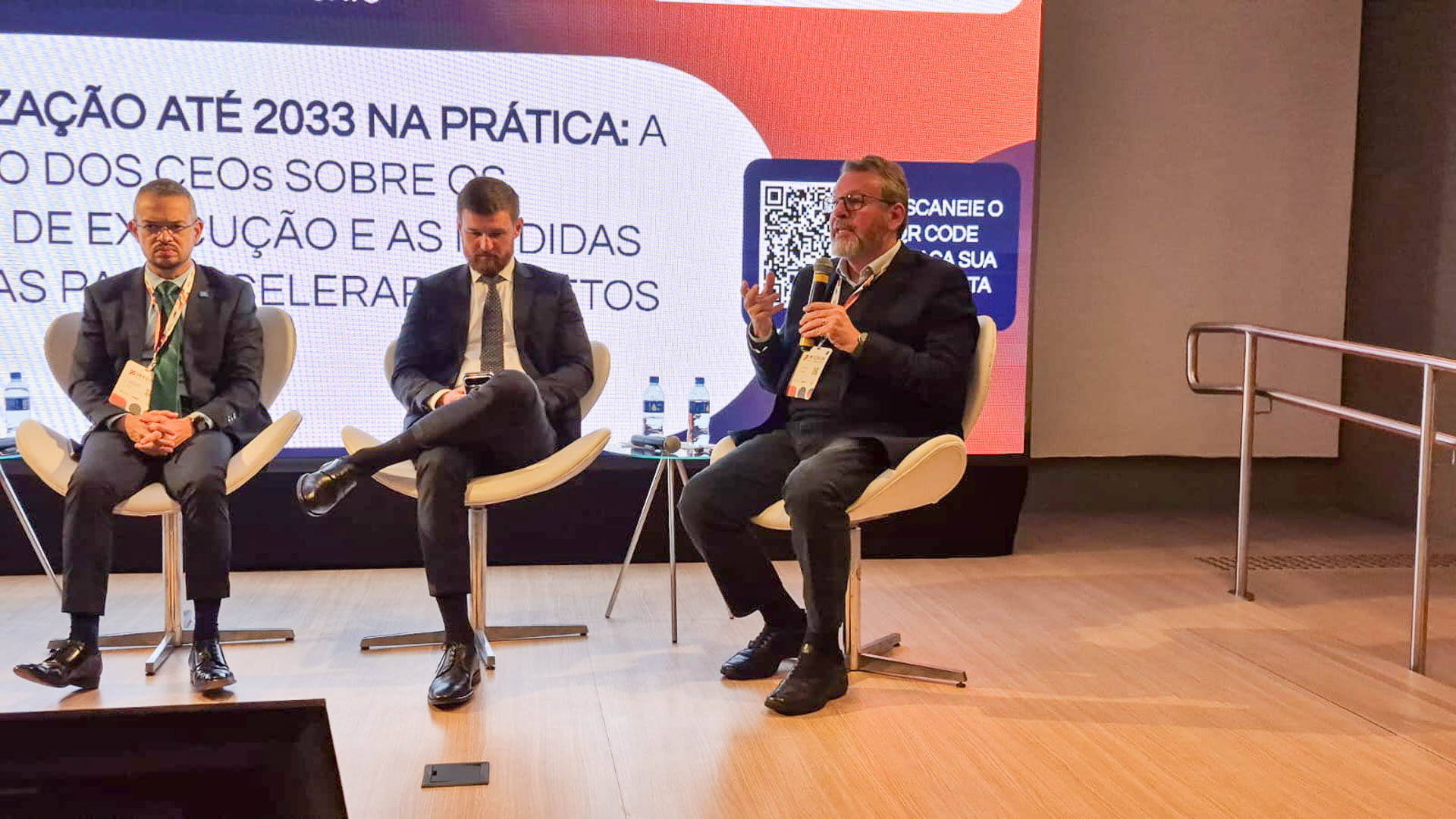 Wilson Bley, diretor-presidente da Sanepar, participa de painel "Universalização até 2033 na prática", durante a 7ª edição do Fórum Novo Saneamento