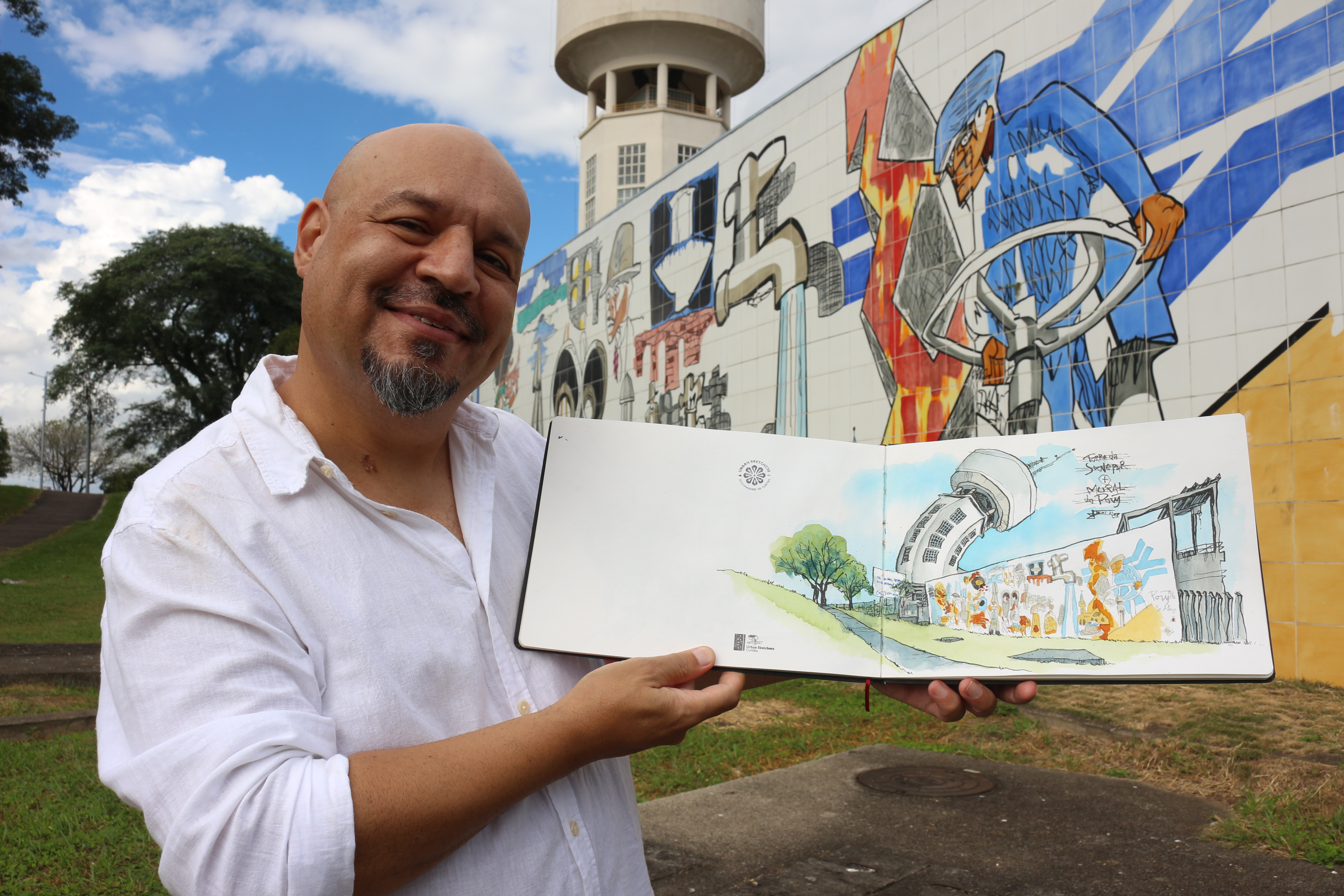 Painel de Poty Lazzarotto sobre o saneamento completa 30 anos