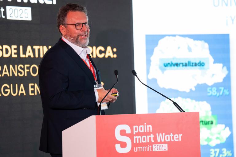 Diretor-presidente da Sanepar, Wilson Bley Lipski, no Spain Smart Water Summit 2025