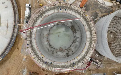 Obras na Estação de Tratamento de Esgoto Atuba Sul em Curitiba