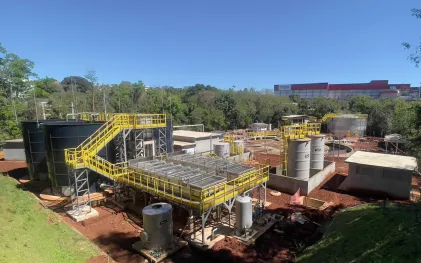 obras de uma estação de tratamento de esgoto