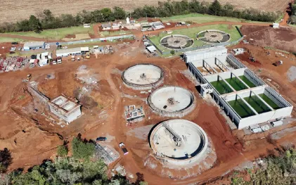 obras de uma estação de tratamento de esgoto