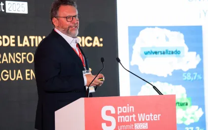 Diretor-presidente da Sanepar, Wilson Bley Lipski, no Spain Smart Water Summit 2025