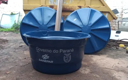 Caixa d'água entregue pelo programa