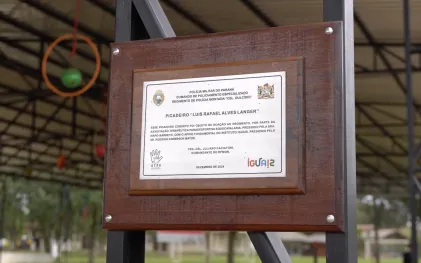 Imagem da placa com o nome do picadeiro