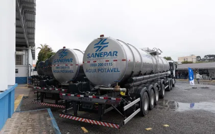 Nova frota de caminhões-pipa da Sanepar