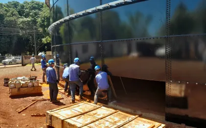 obras novo reservatório de água Vila A  - Foz do Iguaçu 