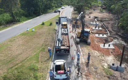 Sanepar faz obra em adutoras de Guaratuba de olho no Carnaval