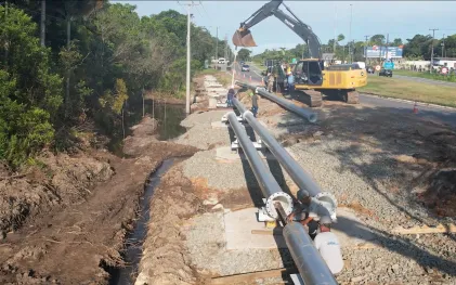 Sanepar faz obra em adutoras de Guaratuba de olho no Carnaval