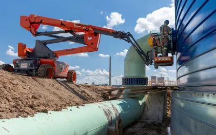 Obras no reservatório do Tatuquara