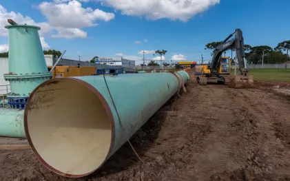 Obras no reservatório do Tatuquara