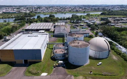 Usina de biogás da Estação de Tratamento de Esgoto Belém em Curitiba 
