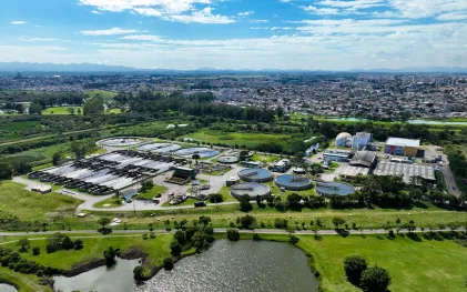 Imagem aérea da usina ETE Belém