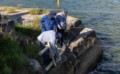 Instalação da Estação Remota de monitoramento de qualidade de água