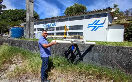 Instalação da Estação Remota de monitoramento de qualidade de água