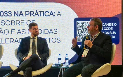 Wilson Bley, diretor-presidente da Sanepar, participa de painel "Universalização até 2033 na prática", durante a 7ª edição do Fórum Novo Saneamento