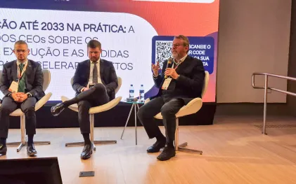 Wilson Bley, diretor-presidente da Sanepar, participa de painel "Universalização até 2033 na prática", durante a 7ª edição do Fórum Novo Saneamento