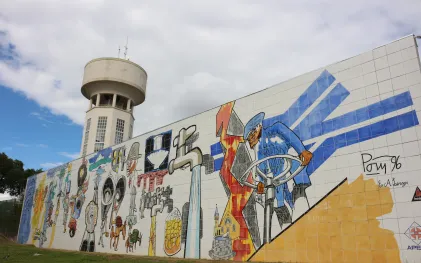 Painel de Poty Lazzarotto sobre o saneamento completa 30 anos