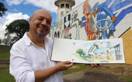 Painel de Poty Lazzarotto sobre o saneamento completa 30 anos