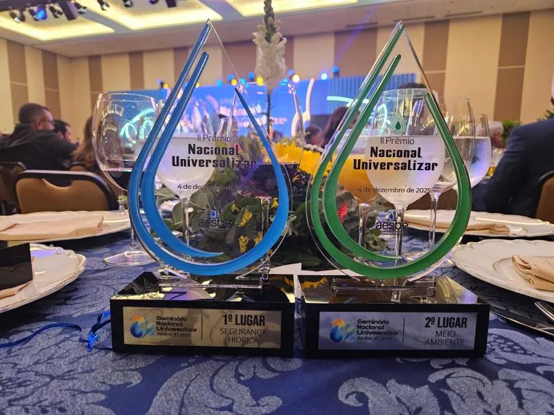 Premio 1º lugar na categoria Segurança Hídrica e 2º lugar na categoria Meio Ambiente